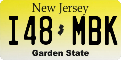 NJ license plate I48MBK