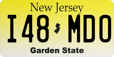 NJ license plate I48MDO