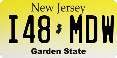 NJ license plate I48MDW