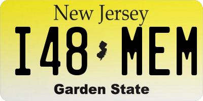 NJ license plate I48MEM