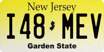NJ license plate I48MEV