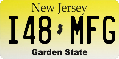 NJ license plate I48MFG
