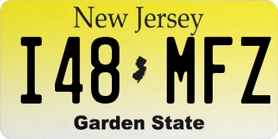 NJ license plate I48MFZ