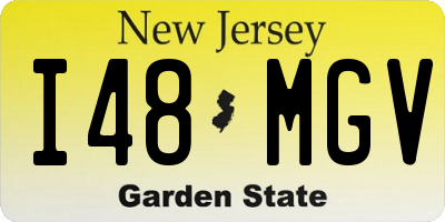 NJ license plate I48MGV