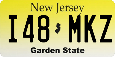 NJ license plate I48MKZ
