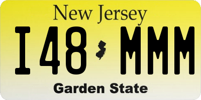 NJ license plate I48MMM