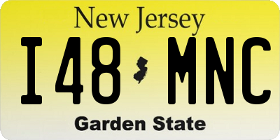 NJ license plate I48MNC