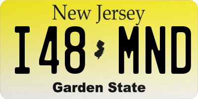 NJ license plate I48MND