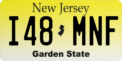 NJ license plate I48MNF