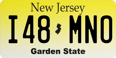 NJ license plate I48MNO