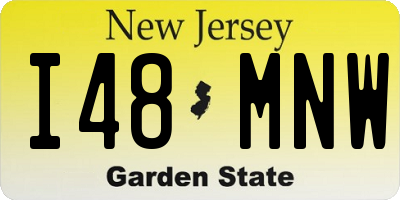 NJ license plate I48MNW