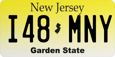 NJ license plate I48MNY