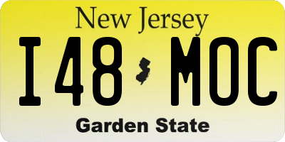 NJ license plate I48MOC