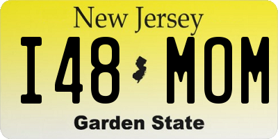 NJ license plate I48MOM