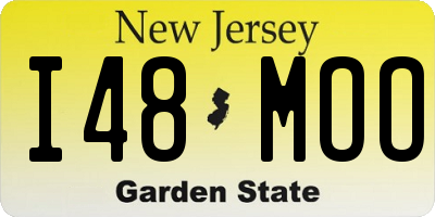 NJ license plate I48MOO