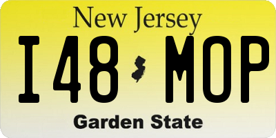 NJ license plate I48MOP