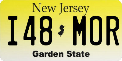 NJ license plate I48MOR