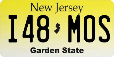 NJ license plate I48MOS