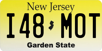 NJ license plate I48MOT