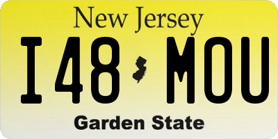 NJ license plate I48MOU