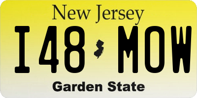 NJ license plate I48MOW