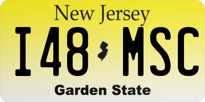 NJ license plate I48MSC