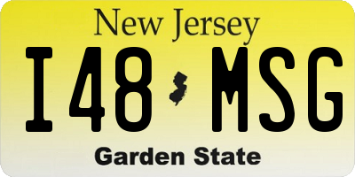 NJ license plate I48MSG