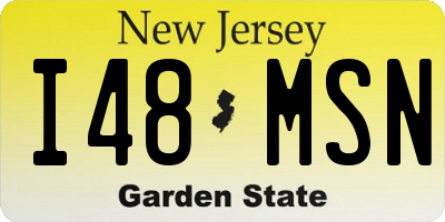 NJ license plate I48MSN