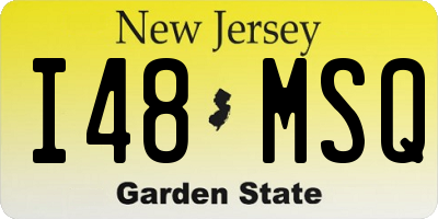NJ license plate I48MSQ