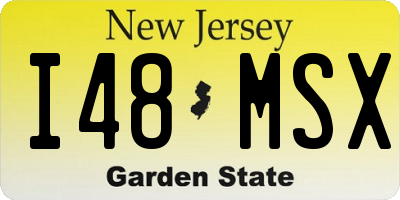 NJ license plate I48MSX