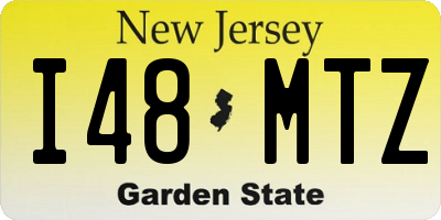 NJ license plate I48MTZ