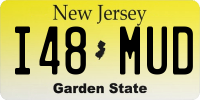 NJ license plate I48MUD