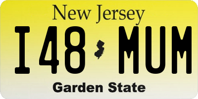 NJ license plate I48MUM