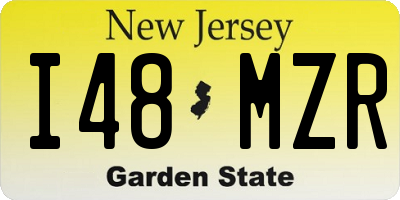 NJ license plate I48MZR
