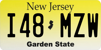 NJ license plate I48MZW