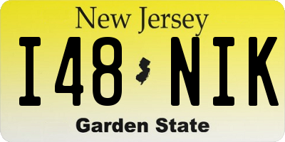 NJ license plate I48NIK