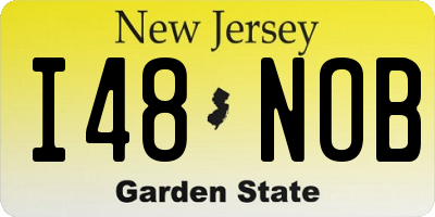 NJ license plate I48NOB