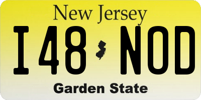 NJ license plate I48NOD