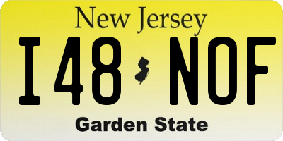 NJ license plate I48NOF