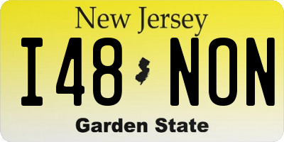 NJ license plate I48NON