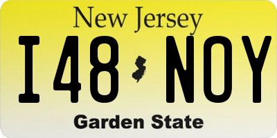 NJ license plate I48NOY