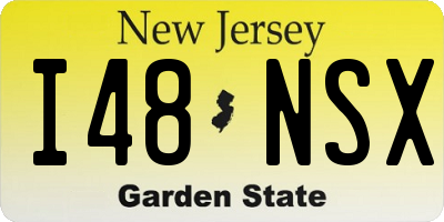 NJ license plate I48NSX