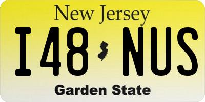 NJ license plate I48NUS