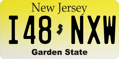 NJ license plate I48NXW