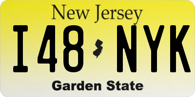 NJ license plate I48NYK
