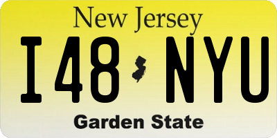 NJ license plate I48NYU