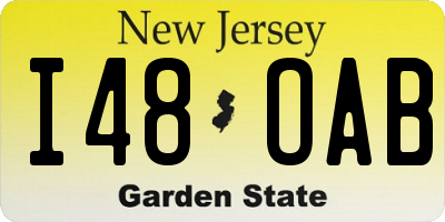 NJ license plate I48OAB