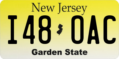 NJ license plate I48OAC