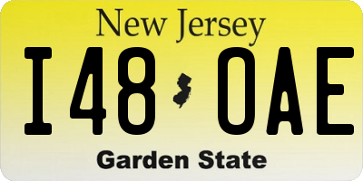 NJ license plate I48OAE