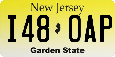 NJ license plate I48OAP